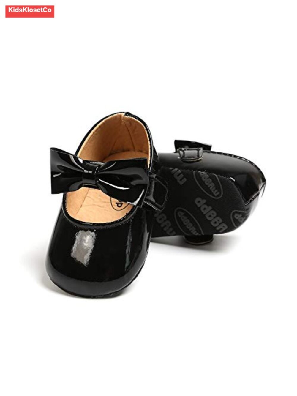 Sparkly Bowknot Mary Jane Flats for Toddler Girls Non-Slip PU Leather Crib Shoes